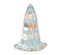 WBQLSL Cosplay hooded pictorial avatar printed Medium cape, costume, essential holiday party prop, sizes S/M/L (unisex)