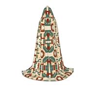 WBQLSL Cosplay hooded Random Geometric Patterns printed Large cape, costume, essential holiday party prop, sizes S/M/L (unisex)
