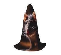 WBQLSL Cosplay hooded rat's head printed Large cape, costume, essential holiday party prop, sizes S/M/L (unisex)