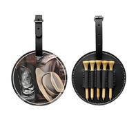WBQLSL Cowboy Black Hat Western Boots Fashionable Printed Golf tee Storage Bag - Lightweight Design for Quick tee Storage