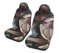 WBQLSL Cowboy Black Hat Western Boots Printed Car Seat Covers - 2-Pack Seat Protectors - Elastic and Breathable Seat Cushions - Suitable for Cars, SUVs, Trucks, Vans