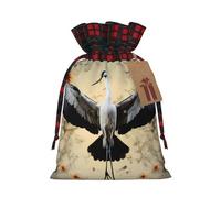 WBQLSL Cranes showing flight Printed Flower Pocket 8.3x11.8 Inch Holiday Party Decoration Gift Bag Candy Snack Storage Bag