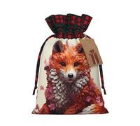 WBQLSL Creative fox sculpture Printed Flower Pocket 8.3x11.8 Inch Holiday Party Decoration Gift Bag Candy Snack Storage Bag