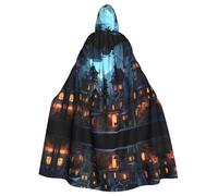 WBQLSL Creepy townAdult Halloween hooded cape, perfect for Halloween, costume parties,and cosplay.