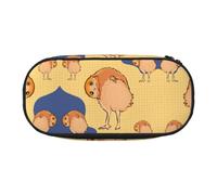 WBQLSL Crooked Owl Large capacity pencil bag, multi-layer partition stationery storage bag - unisex learning office supplies