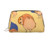 WBQLSL Crooked Owl Leather Makeup Bag Cosmetic Storage Bag Suitable for Carrying Cosmetics with You