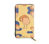 WBQLSL Crooked Owl Printed Small Leather Clutch - 7.5x4.1 inch Wallet