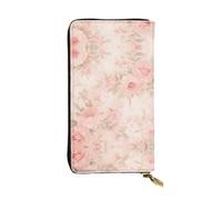 WBQLSL Crushed Flower Printed Small Leather Clutch - 7.5x4.1 inch Wallet