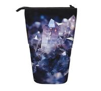 WBQLSL Crystals Printed Retractable Pencil case, Perfect for Makeup, Stationery, or a Coin Purse.