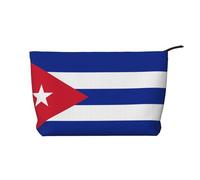 WBQLSL Cuban flag Printed corduroy cosmetic bag - travel essential cosmetic storage bag