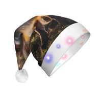 WBQLSL Cute fox Decorative Santa hat with LED lights, perfect for costume parties and stage performances.