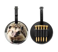 WBQLSL Cute Hedgehog Fashionable Printed Golf tee Storage Bag - Lightweight Design for Quick tee Storage