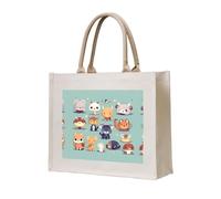 WBQLSL Cute little animals Printed Canvas Tote | Lightweight Storage Bag Perfect for the Beach, Picnics, and Everyday Shopping