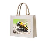WBQLSL Cute little bee Printed Canvas Tote | Lightweight Storage Bag Perfect for the Beach, Picnics, and Everyday Shopping