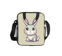 WBQLSL Cute little bunny printing Transparent Shoulder Bag Lunch Handbag with Zipper and Shoulder Strap for Women Men Work Shopping
