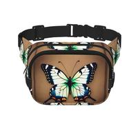 WBQLSL Cute Little Butterfly Patterned Stylish Waist Bag, Lightweight Travel Sports Bag, Waterproof and wear-Resistant