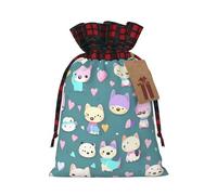 WBQLSL Cute little fox Burlap gift bag - 8.3x11.8 inch drawstring bag Party decoration supplies