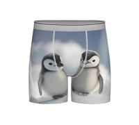 WBQLSL Cute little penguin M Printing Men's Long Boxer Briefs - Breathable and Quick-Drying Fabric, (S-2XL) Light Grey
