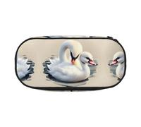 WBQLSL Cute little swan Large capacity pencil bag, multi-layer partition stationery storage bag - unisex learning office supplies