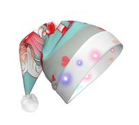 WBQLSL Cute loving boy Decorative Santa hat with LED lights, perfect for costume parties and stage performances.
