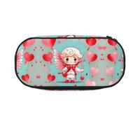 WBQLSL Cute loving boy Printed stationery storage bag - multi-grid layered pencil case portable student pencil bag