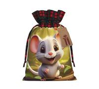 WBQLSL Cute Mouse Burlap gift bag - 8.3x11.8 inch drawstring bag Party decoration supplies