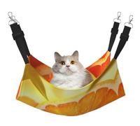 WBQLSL Cutting up an Orange Large Printed cat cage Hanging Hammock - Suitable for Cats, Ferrets, Puppies, Rabbits, Small Animals