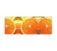WBQLSL Cutting up an orange Patterned Keyboard and Mouse Pad 11.8 x 31.5 inches Perfect for Gaming and Laptop Office