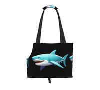 WBQLSL Cyber Shark Byte Patterned Pet Travel Bag - Small Pet Shoulder Bag for Cars and People