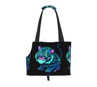 WBQLSL Cyber Tiger Circuit Patterned Pet Travel Bag - Small Pet Shoulder Bag for Cars and People