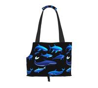 WBQLSL Cyber Whale Patterned Pet Travel Bag - Small Pet Shoulder Bag for Cars and People