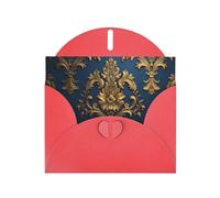 WBQLSL Damascus on Blue Red Pattern Cards - Perfect for Valentine's Day and anniversaries, expressing love and blessings
