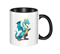 WBQLSL Data Dragon Firewall Double Color Ceramic Mug, Classic Large Handle Mug, Suitable for Office and Home Leisure - Microwave Safe