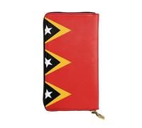 WBQLSL Democratic Republic of Timor-Leste Zipper leather wallet, 7.5 * 4.1 inch long clutch bag, multiple compartments and large capacity, a good gift for friends