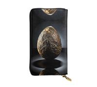 WBQLSL dinosaur egg Stylish leather wallet, 7.48 x 4.13 inch long zippered coin purse, convenient travel cash wallet