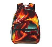 WBQLSL Dragon King in Fire Casual Backpack, Laptop Backpack for Travel Hiking Business Camping Gym