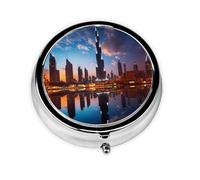 WBQLSL Dubai Sidewinder Tower Mini medicine box with three compartments, small round medicine box, portable