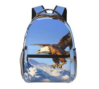 WBQLSL Eagle Soars in the Sky Lightweight travel backpack suitable for hiking, business trips, camping, fitness, school, university, and other occasions, featuring a multi-pocket design.