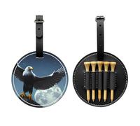 WBQLSL Eagle Under The Stars Fashionable Printed Golf tee Storage Bag - Lightweight Design for Quick tee Storage