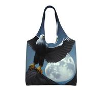 WBQLSL Eagle under the stars Printed canvas bag-suitable for shopping bags, fashionable women's bags