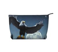 WBQLSL Eagle under the stars Printed corduroy cosmetic bag - travel essential cosmetic storage bag