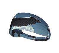 WBQLSL Eagle under the stars Sports sweatband, moisture wicking, running, cycling, yoga, fitness, sports