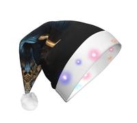 WBQLSL Eerie Elephant LED Light Santa Hat,Unisex Christmas New Year Adult Hat, Plush New Year Christmas Party Gift