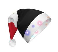 WBQLSL Egyptian flag LED Light Santa Hatï¼ŒUnisex Christmas New Year Adult Hat, Plush New Year Christmas Party Gift
