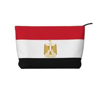 WBQLSL Egyptian flag Pattern cosmetic bag - lightweight and compact zipper closure clutch, daily cosmetic storage bag, Black, One Size