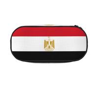 WBQLSL Egyptian flag Printed stationery storage bag - multi-grid layered pencil case portable student pencil bag