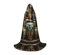 WBQLSL Egyptian Magic Jar Printed Small hooded cape, costume, teen costume, party prop decoration, sizes S/M/L
