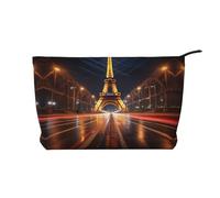 WBQLSL Eiffel Tower Pattern cosmetic bag - lightweight and compact zipper closure clutch, daily cosmetic storage bag