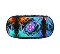 WBQLSL Eight Dimensional Space Printed stationery storage bag - multi-grid layered pencil case portable student pencil bag