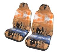 WBQLSL Elephants Art Printed Car Seat Covers - 2-Pack Seat Protectors - Elastic and Breathable Seat Cushions - Suitable for Cars, SUVs, Trucks, Vans